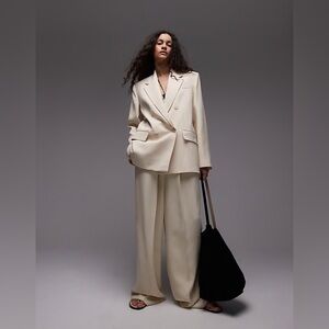 Mango Straight Lev Tailored Trouser - Pale Yellow